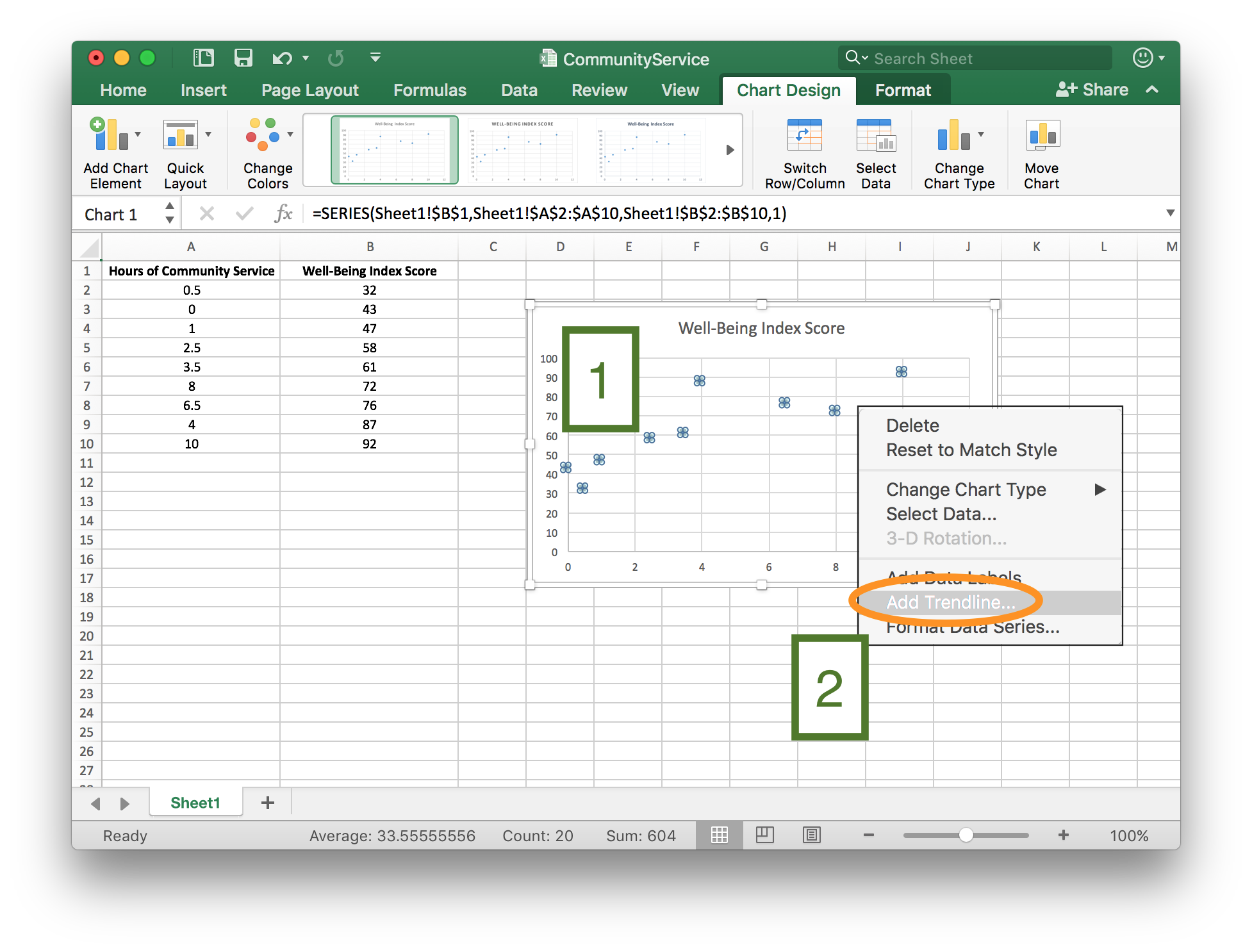 Spreadsheet example