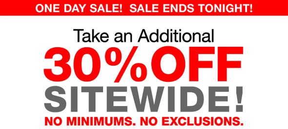 Sales Ad displaying Take an Additional 30% Off Sitewide!